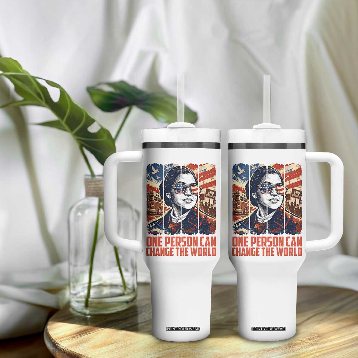 Rosa Parks Civil Rights Legacy Tumbler With Handle One Person Can Change The World TS12 Print Your Wear
