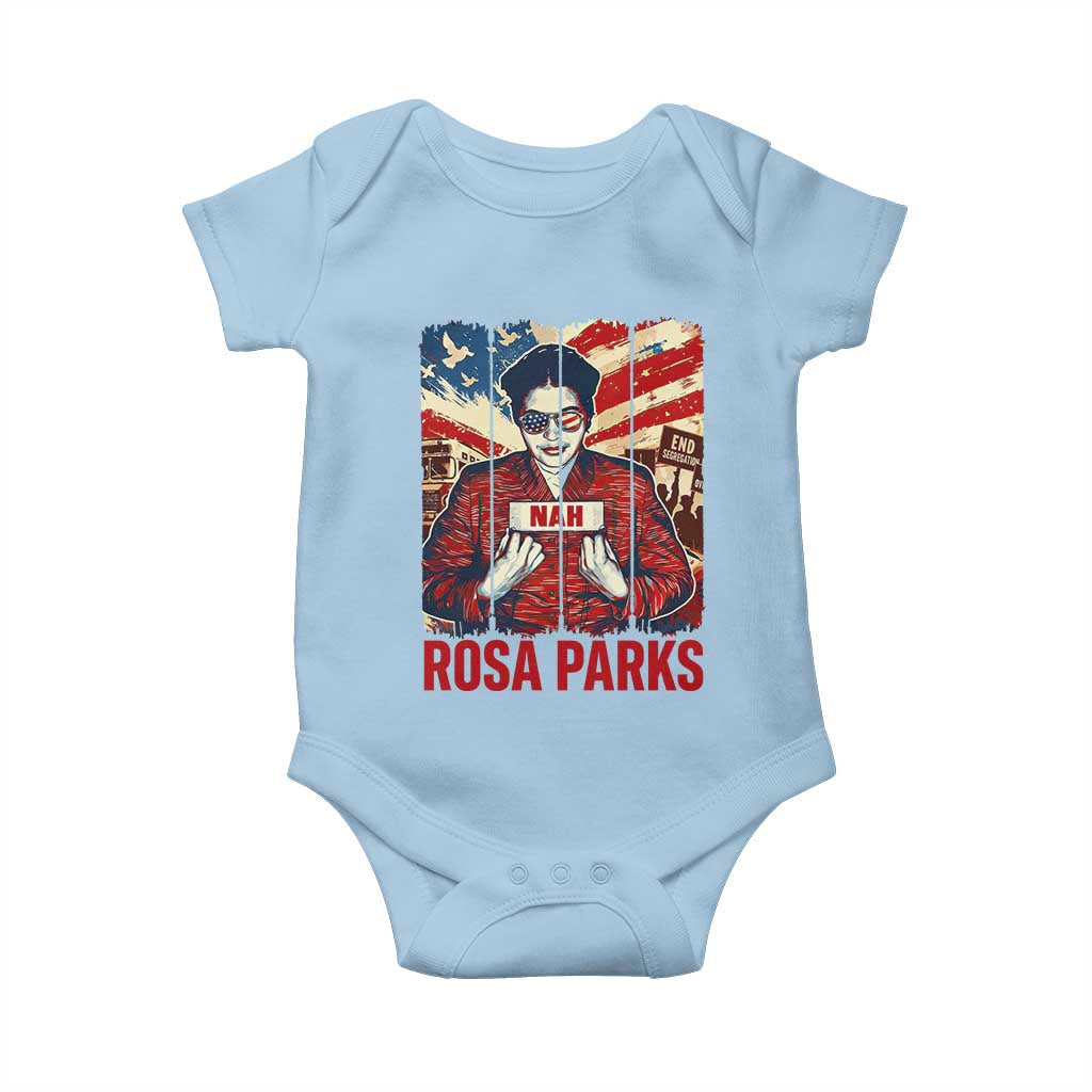 Nah Rosa Parks Baby Onesie Black History Month Gift TS12 Light Blue Print Your Wear