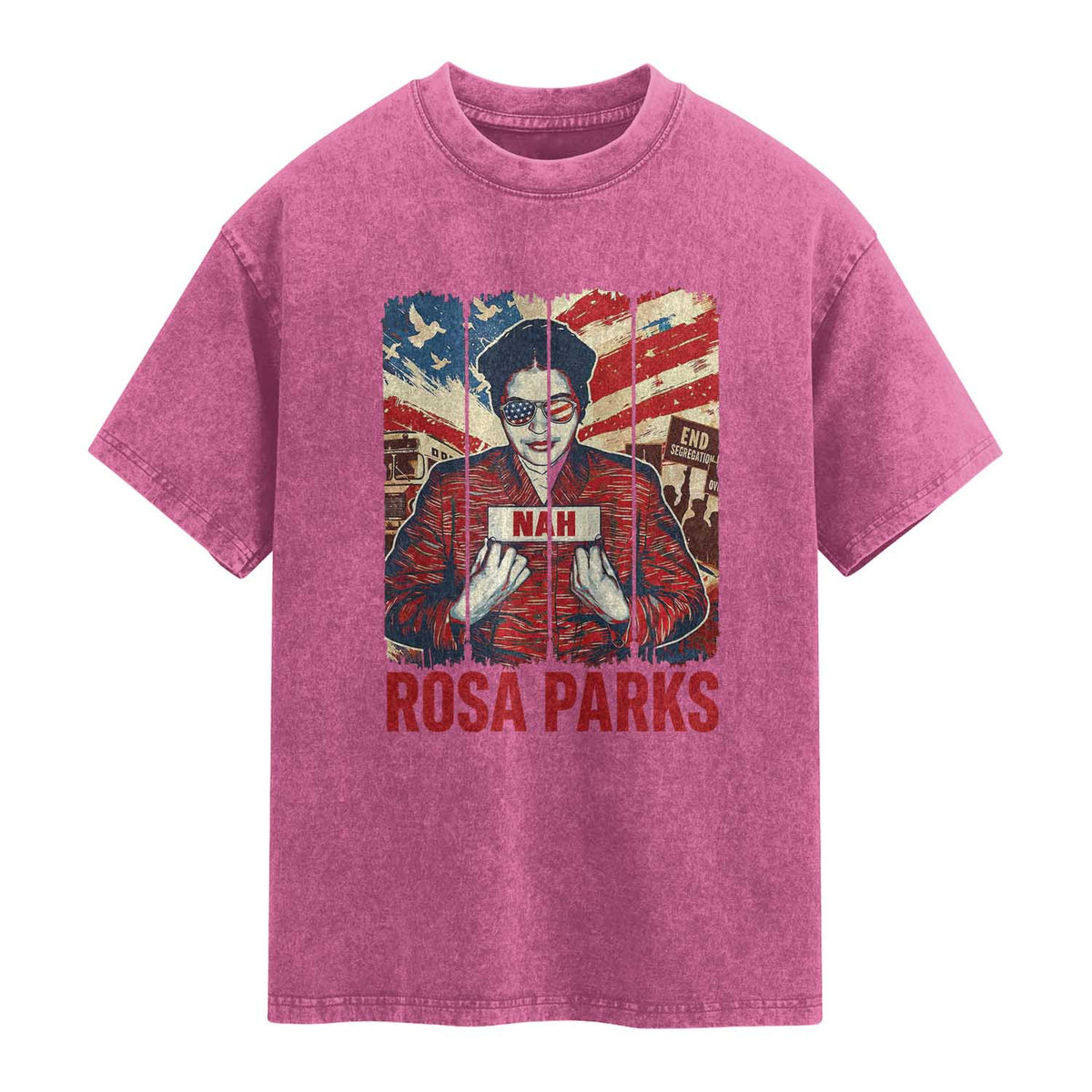 Nah Rosa Parks Washed Cotton T-Shirt Black History Month Gift