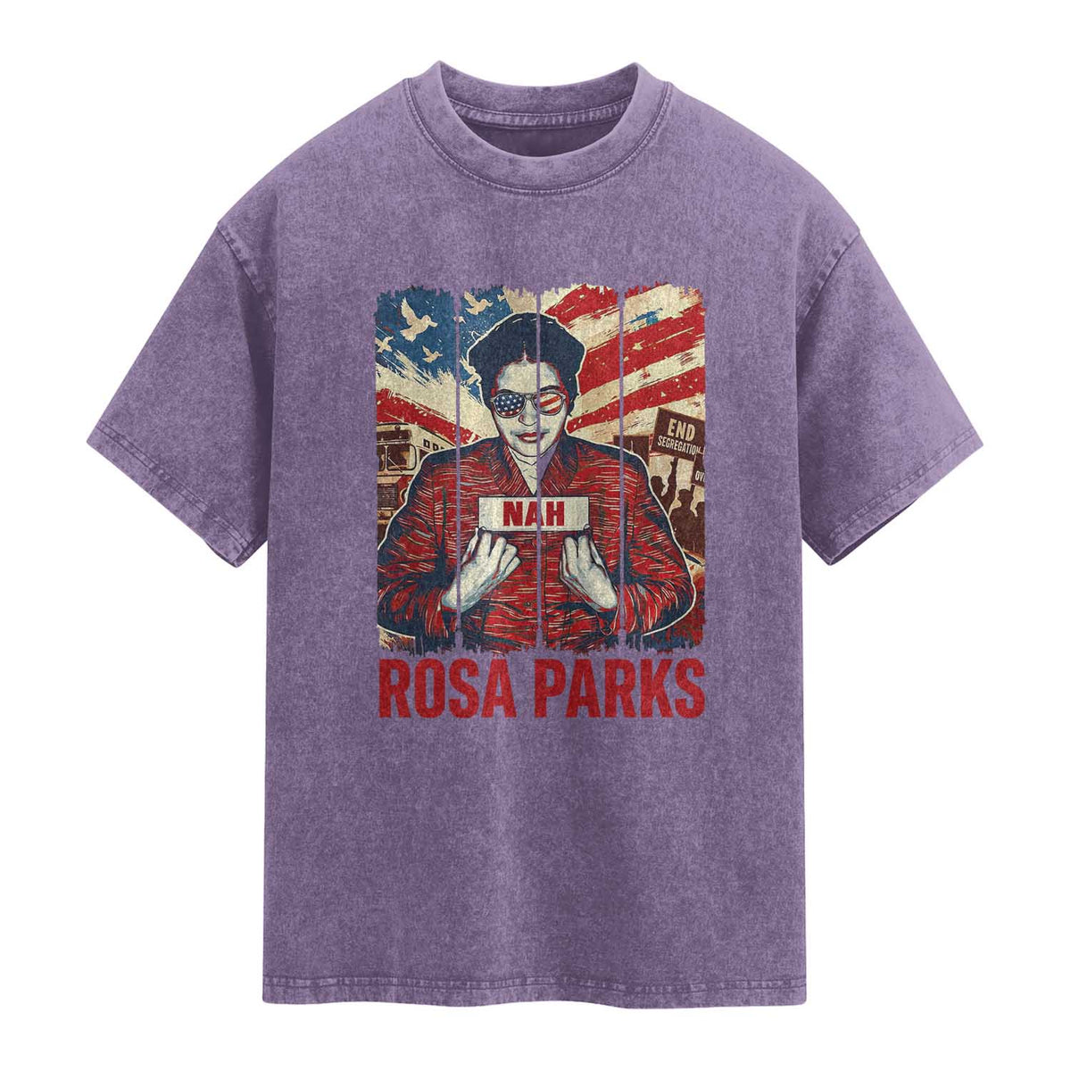 Nah Rosa Parks Washed Cotton T-Shirt Black History Month Gift