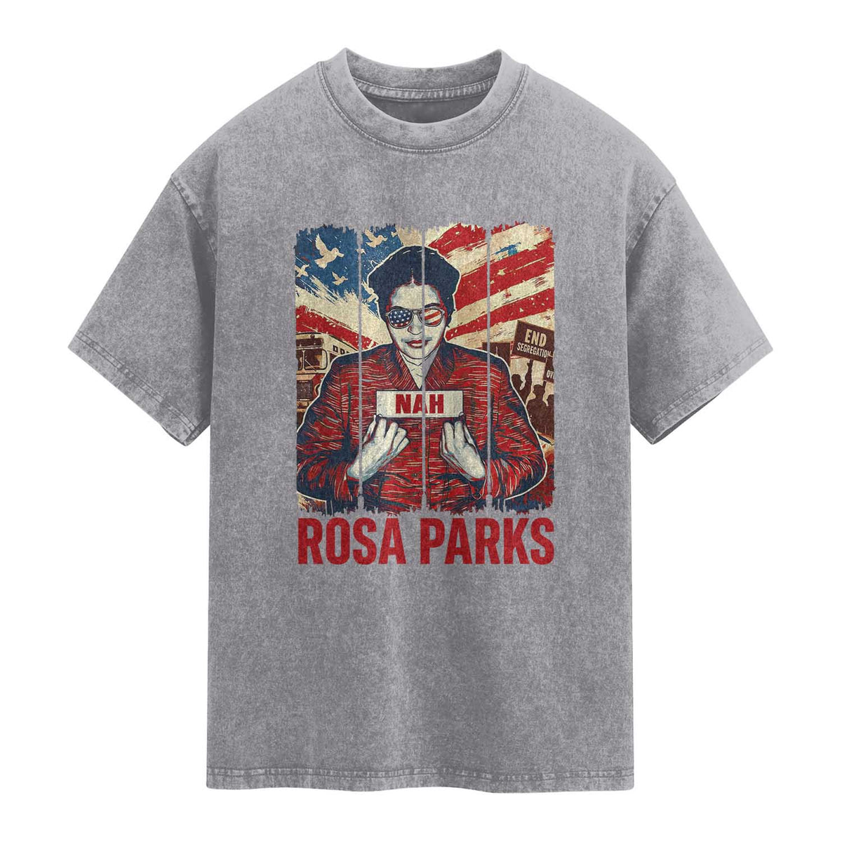 Nah Rosa Parks Washed Cotton T-Shirt Black History Month Gift