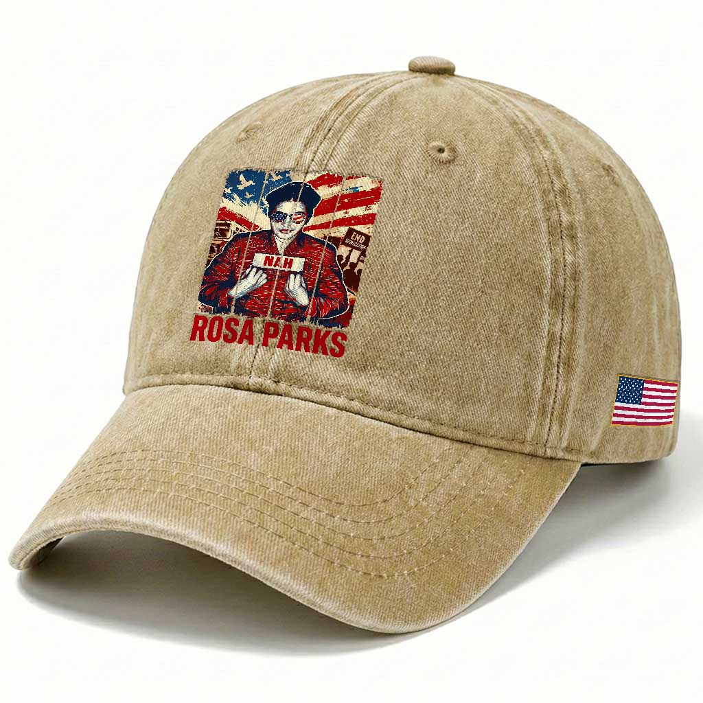 Nah Rosa Parks Washed Cotton Baseball Cap Black History Month Gift TS12 Print Your Wear