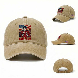 Nah Rosa Parks Washed Cotton Baseball Cap Black History Month Gift TS12 Washed Cap Universal Fit Khaki Print Your Wear