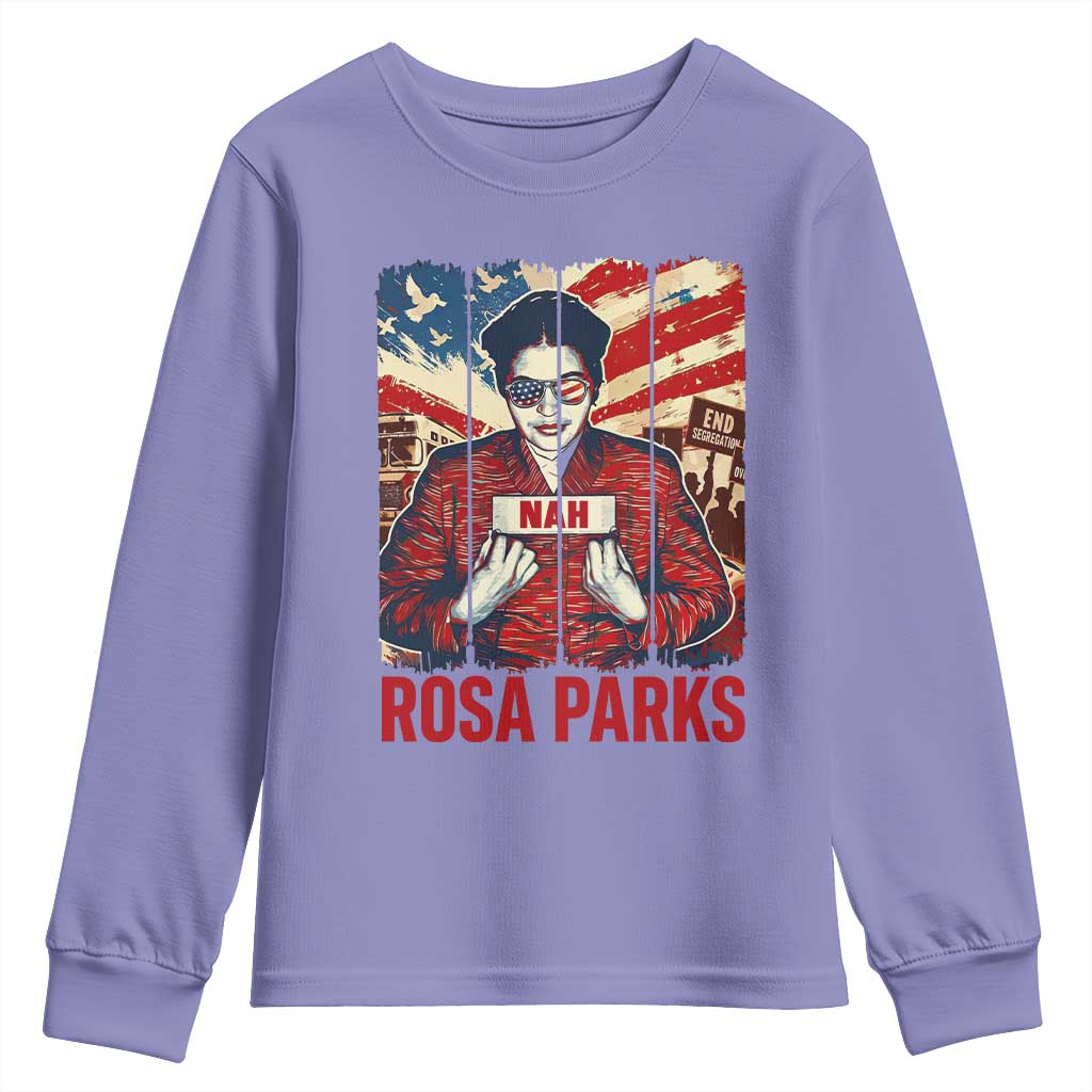 Nah Rosa Parks Youth Sweatshirt Black History Month Gift TS12 Violet Print Your Wear