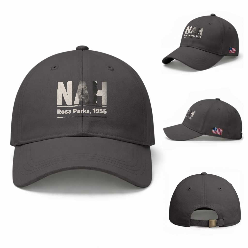 Nah Rosa Parks Baseball Cap Female Empowerment American History TS12 Baseball Cap Universal Fit Dark Gray Print Your Wear