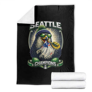 Seattle Champions Fan Pride Throw Blanket Football Fan Gift TS12 Black Print Your Wear