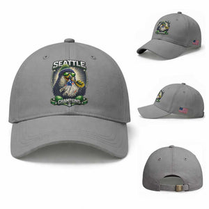 Seattle Champions Fan Pride Baseball Cap Football Fan Gift TS12 Baseball Cap Universal Fit Sport Gray Print Your Wear