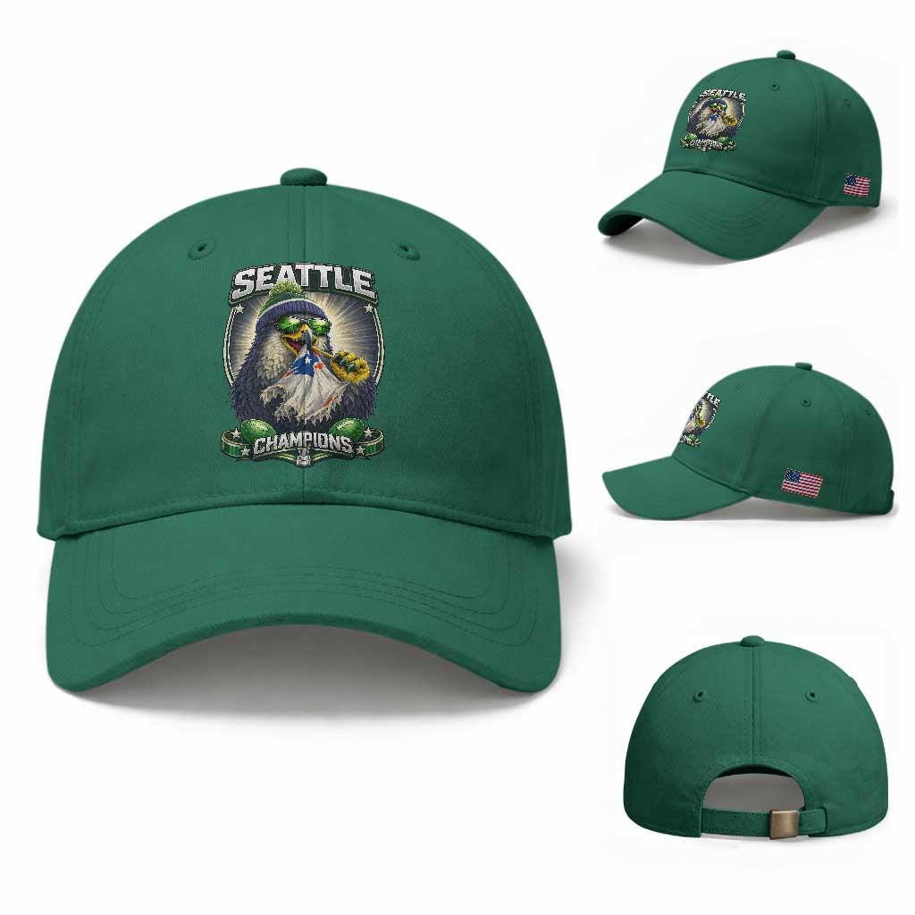 Seattle Champions Fan Pride Baseball Cap Football Fan Gift TS12 Baseball Cap Universal Fit Irish Green Print Your Wear
