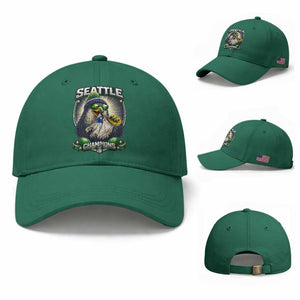 Seattle Champions Fan Pride Baseball Cap Football Fan Gift TS12 Baseball Cap Universal Fit Irish Green Print Your Wear