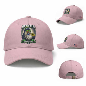 Seattle Champions Fan Pride Baseball Cap Football Fan Gift TS12 Baseball Cap Universal Fit Light Pink Print Your Wear