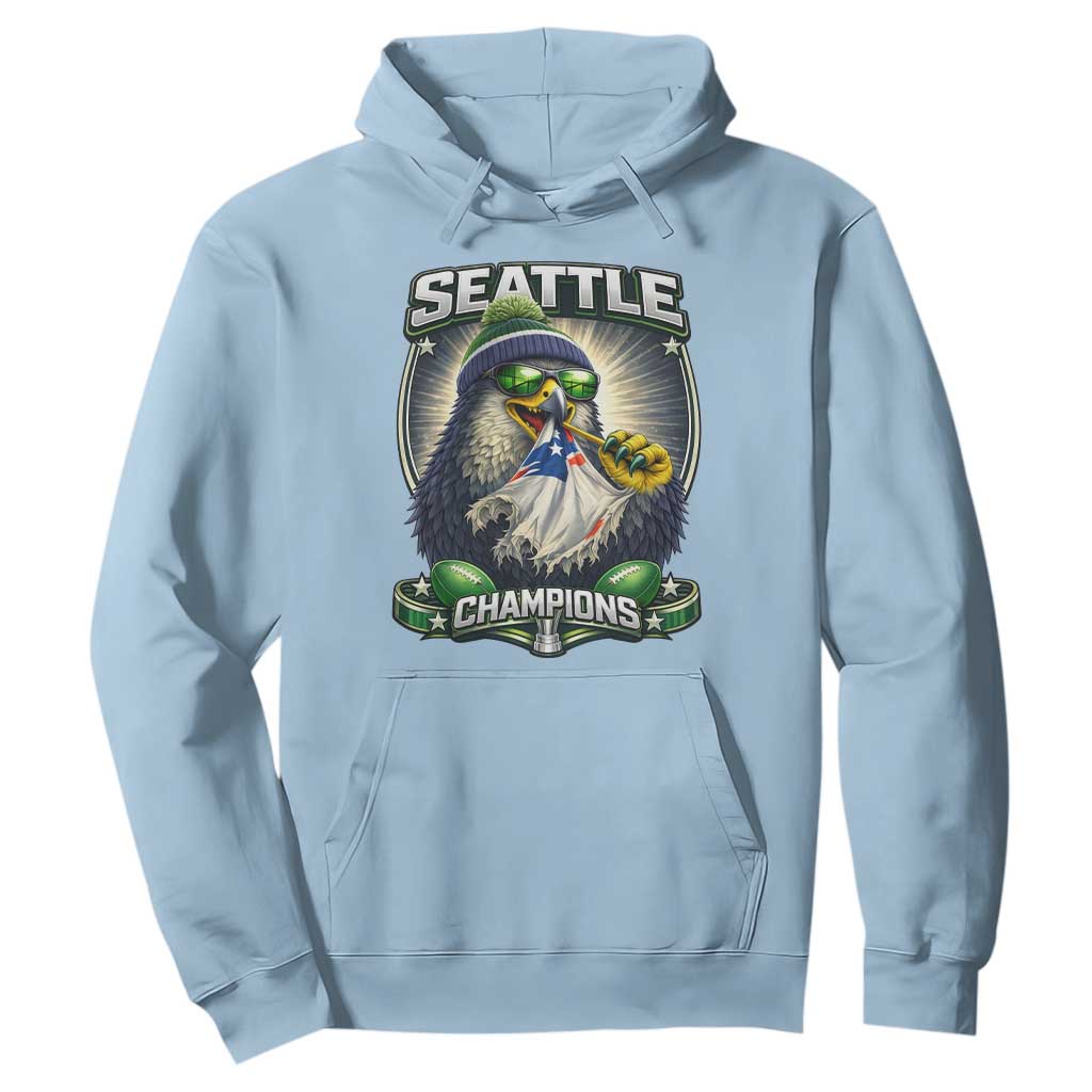 Seattle Champions Fan Pride Hoodie Football Fan Gift TS12 Light Blue Print Your Wear
