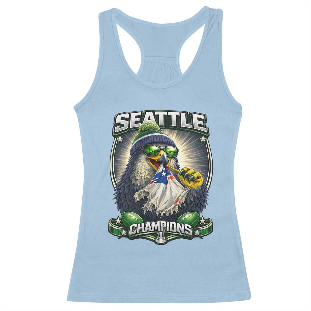 Seattle Champions Fan Pride Racerback Tank Top Football Fan Gift TS12 Light Blue Print Your Wear