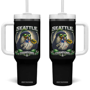 Seattle Champions Fan Pride Tumbler With Handle Football Fan Gift TS12 One Size: 40 oz Black Print Your Wear