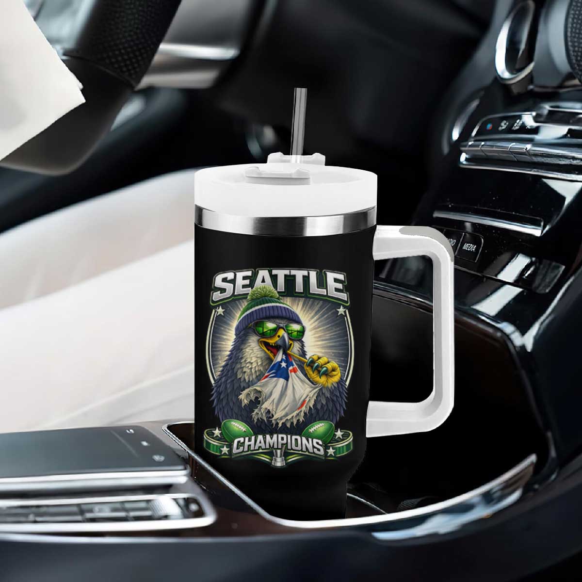 Seattle Champions Fan Pride Tumbler With Handle Football Fan Gift TS12 Print Your Wear