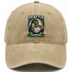 Seattle Champions Fan Pride Washed Cotton Baseball Cap Football Fan Gift TS12 Print Your Wear