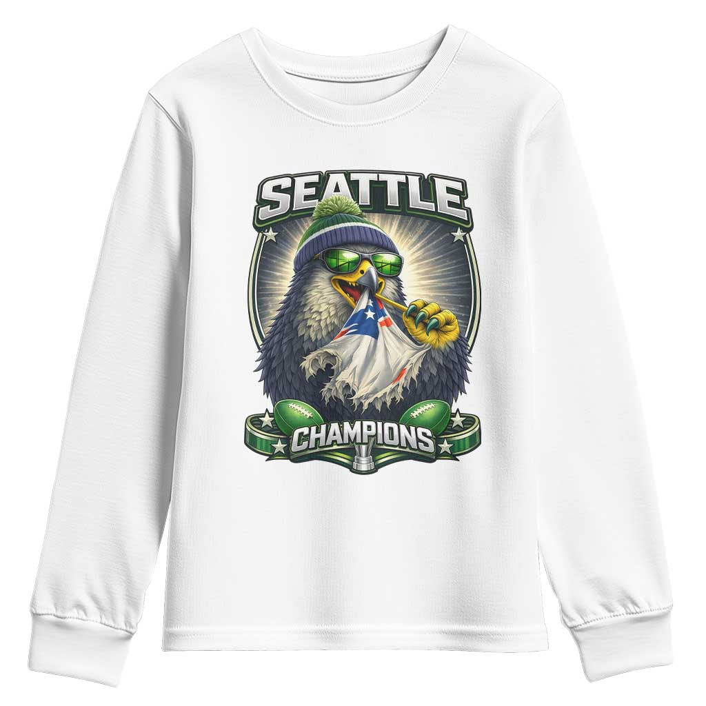 Seattle Champions Fan Pride Youth Sweatshirt Football Fan Gift TS12 White Print Your Wear