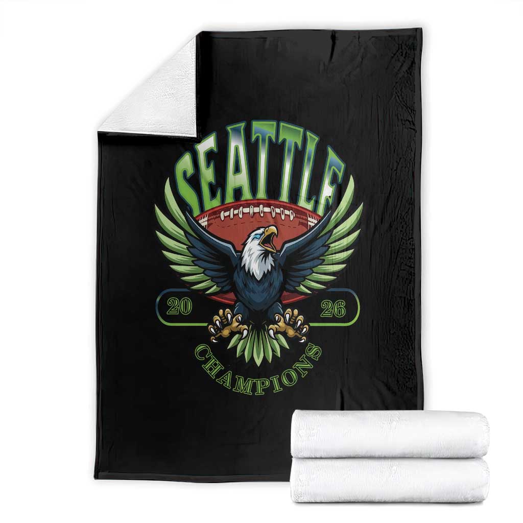 Seattle Champions Fan Pride Throw Blanket Gift For Football Lovers TS12 Black Print Your Wear