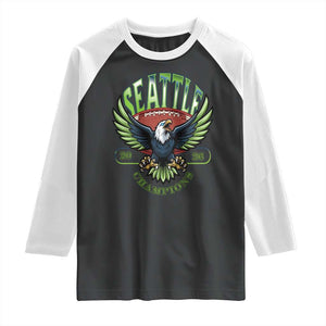 Seattle Champions Fan Pride Raglan Shirt Gift For Football Lovers TS12 Black White Print Your Wear