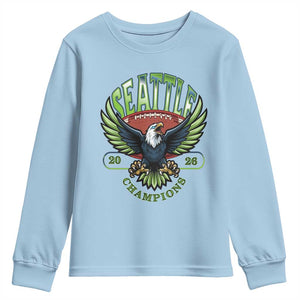 Seattle Champions Fan Pride Youth Sweatshirt Gift For Football Lovers TS12 Light Blue Print Your Wear