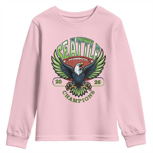 Seattle Champions Fan Pride Youth Sweatshirt Gift For Football Lovers TS12 Light Pink Print Your Wear