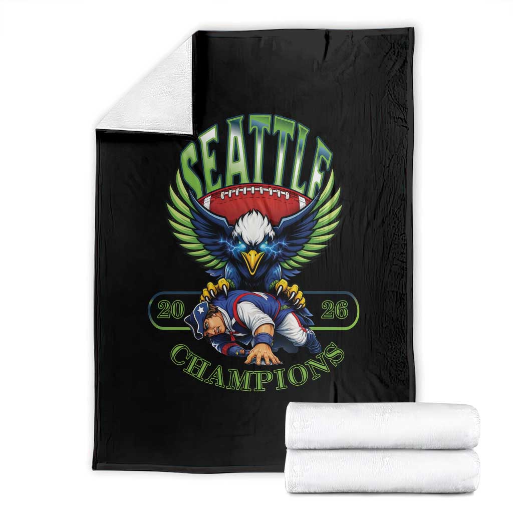 Funny Champion Seattle Dominates New England Throw Blanket 12s Fan Pride TS12 Black Print Your Wear