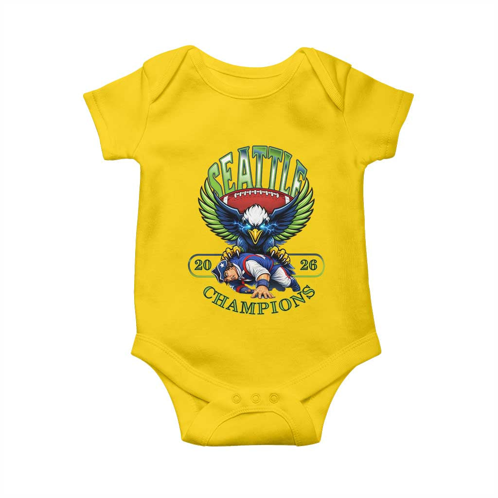 Funny Champion Seattle Dominates New England Baby Onesie 12s Fan Pride TS12 Daisy Print Your Wear