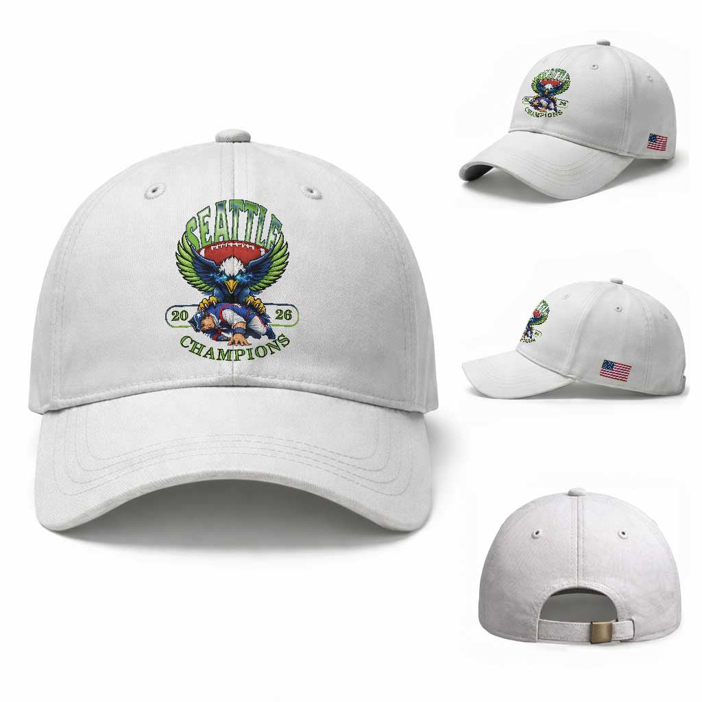 Funny Champion Seattle Dominates New England Baseball Cap 12s Fan Pride TS12 Baseball Cap Universal Fit White Print Your Wear