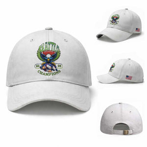 Funny Champion Seattle Dominates New England Baseball Cap 12s Fan Pride TS12 Baseball Cap Universal Fit White Print Your Wear