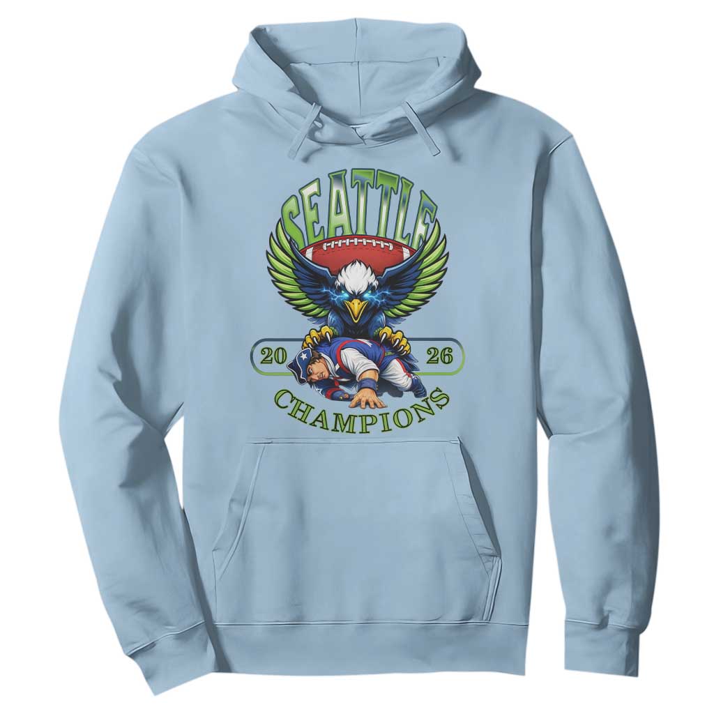 Funny Champion Seattle Dominates New England Hoodie 12s Fan Pride TS12 Light Blue Print Your Wear