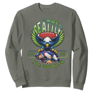 Funny Champion Seattle Dominates New England Sweatshirt 12s Fan Pride TS12 Military Green Print Your Wear