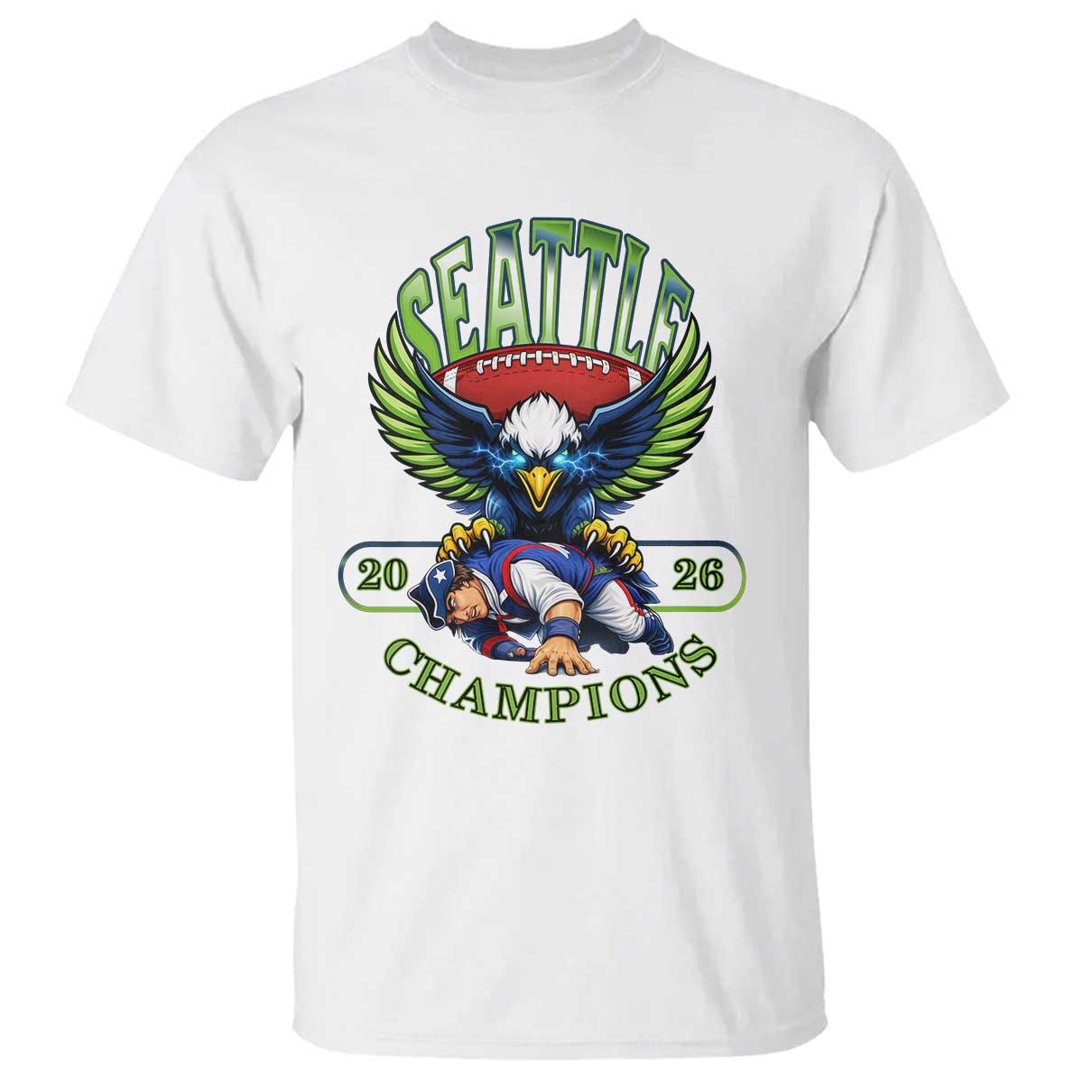 Funny Champion Seattle Dominates New England T Shirt 12s Fan Pride TS12 White Print Your Wear