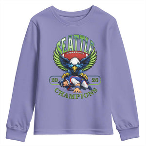 Funny Champion Seattle Dominates New England Youth Sweatshirt 12s Fan Pride TS12 Violet Print Your Wear