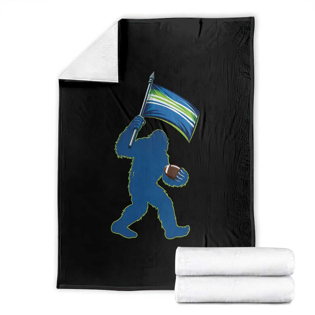 Bigfoot Seattle Sports Fan Throw Blanket Sasquatch 12s Pride Gift TS12 Black Print Your Wear