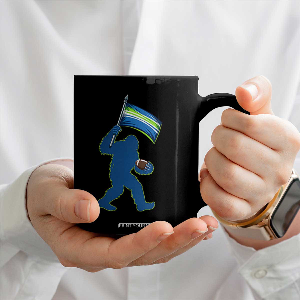 Bigfoot Seattle Sports Fan Coffee Mug Sasquatch 12s Pride Gift TS12 Print Your Wear