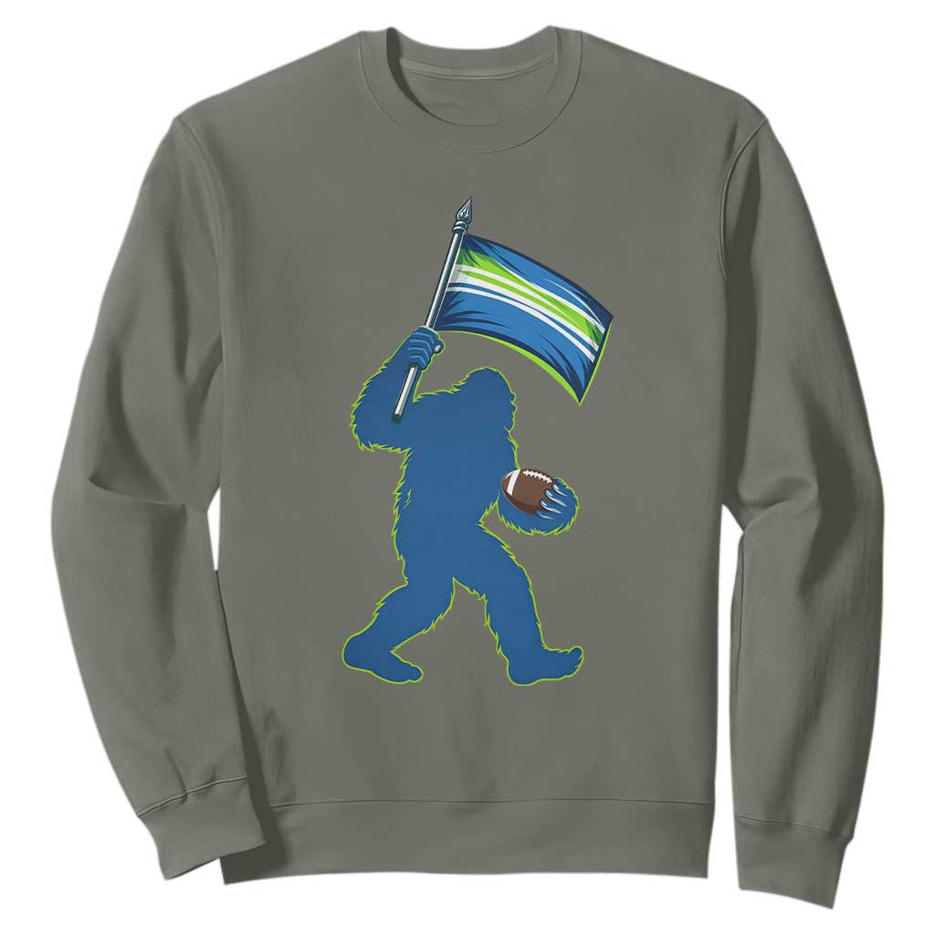 Bigfoot Seattle Sports Fan Sweatshirt Sasquatch 12s Pride Gift TS12 Military Green Print Your Wear
