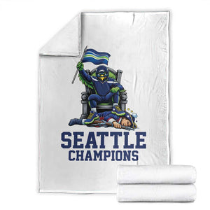 Funny Seattle Clobbers New England Throw Blanket Football Game Day TS12 White Print Your Wear