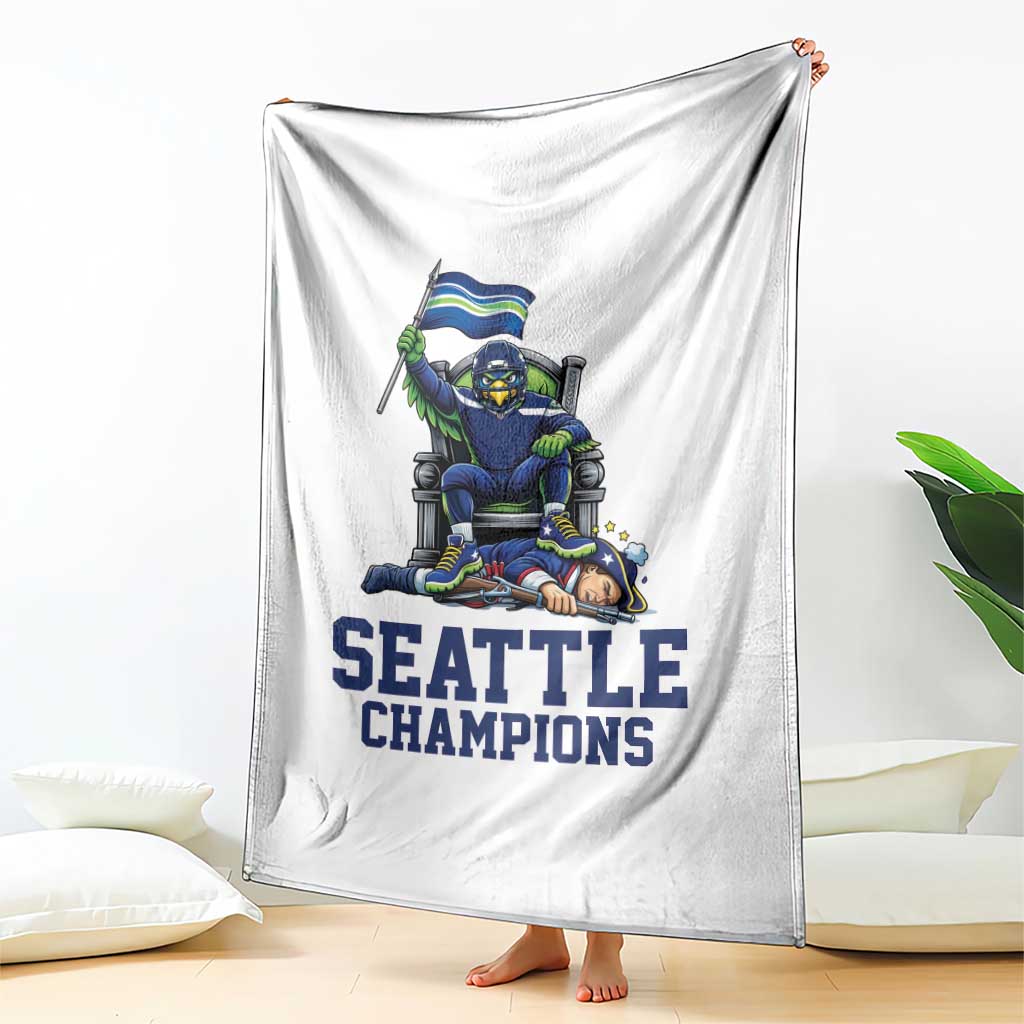 Funny Seattle Clobbers New England Throw Blanket Football Game Day TS12 Print Your Wear