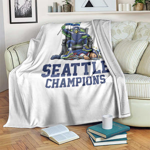 Funny Seattle Clobbers New England Throw Blanket Football Game Day TS12 Print Your Wear