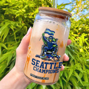 Funny Seattle Clobbers New England Glass Can Football Game Day TS12 White Print Your Wear