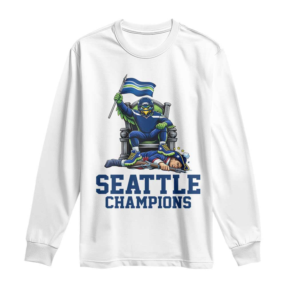 Funny Seattle Clobbers New England Long Sleeve Shirt Football Game Day TS12 White Print Your Wear