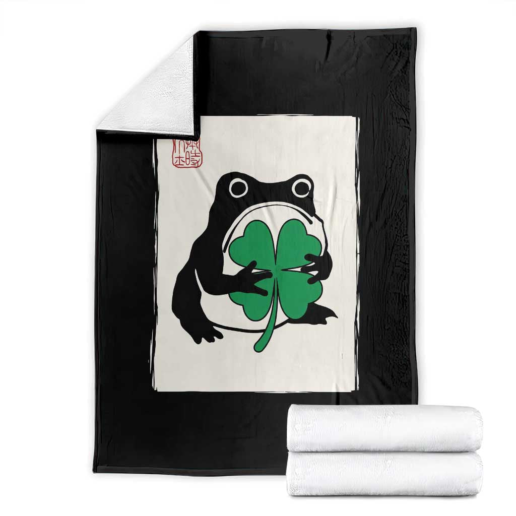 Grumpy Frog Japanese Throw Blanket St Patricks Day Gift TS12 Black Print Your Wear