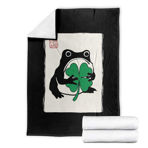 Grumpy Frog Japanese Throw Blanket St Patricks Day Gift TS12 Black Print Your Wear
