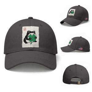 Grumpy Frog Japanese Baseball Cap St Patricks Day Gift TS12 Baseball Cap Universal Fit Dark Gray Print Your Wear