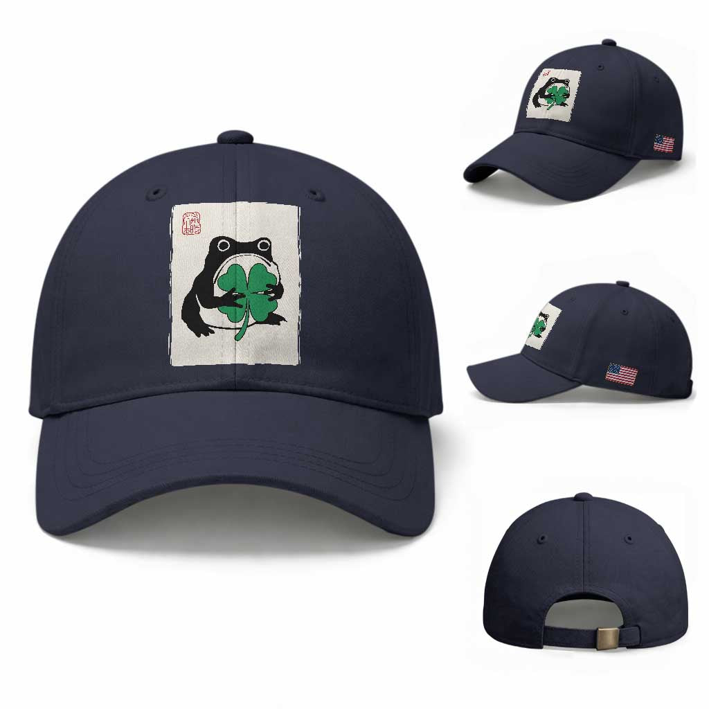 Grumpy Frog Japanese Baseball Cap St Patricks Day Gift TS12 Baseball Cap Universal Fit Navy Print Your Wear