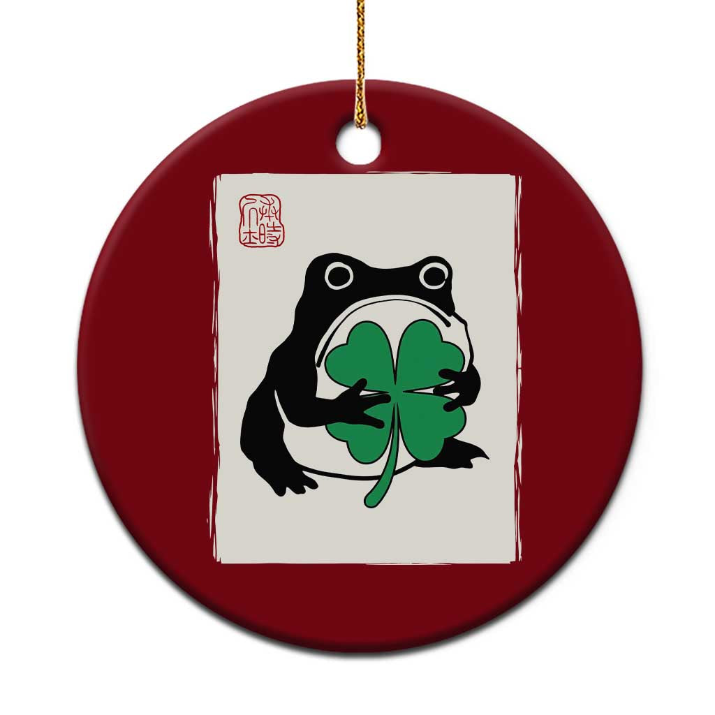 Grumpy Frog Japanese Ceramic Ornament St Patricks Day Gift TS12 1pc Red Print Your Wear