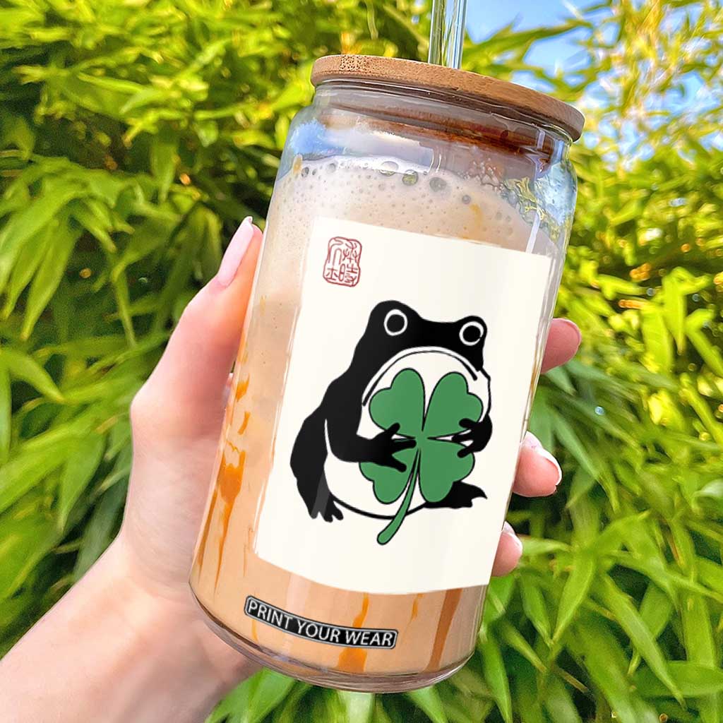 Grumpy Frog Japanese Glass Can St Patricks Day Gift TS12 Black Print Your Wear