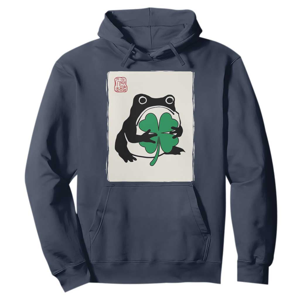 Grumpy Frog Japanese Hoodie St Patricks Day Gift TS12 Navy Print Your Wear