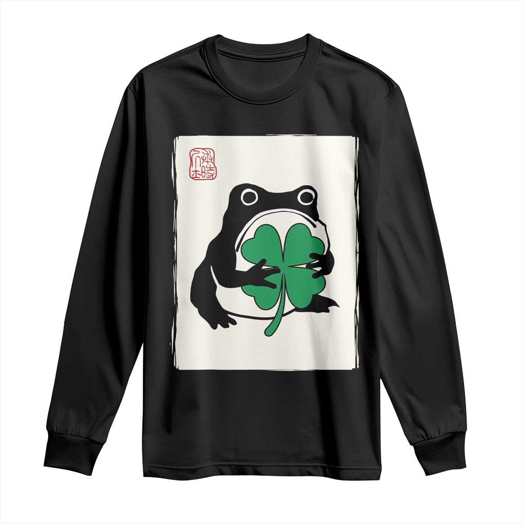 Grumpy Frog Japanese Long Sleeve Shirt St Patricks Day Gift TS12 Black Print Your Wear
