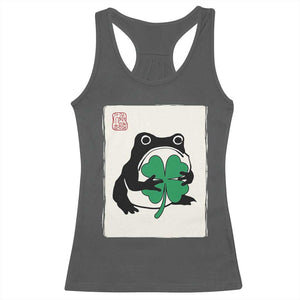 Grumpy Frog Japanese Racerback Tank Top St Patricks Day Gift TS12 Dark Heather Print Your Wear