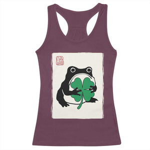 Grumpy Frog Japanese Racerback Tank Top St Patricks Day Gift TS12 Maroon Print Your Wear